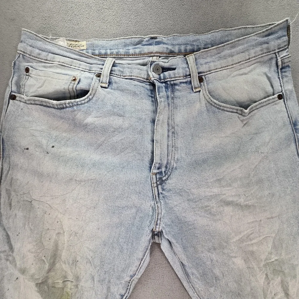 Levis Jeans Mens Selvedge Blue Light Wash Slim Thrashed Fits‎ 34x27